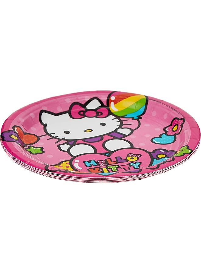 Amscan Hello Kitty Rainbow Round Plates - Image 1