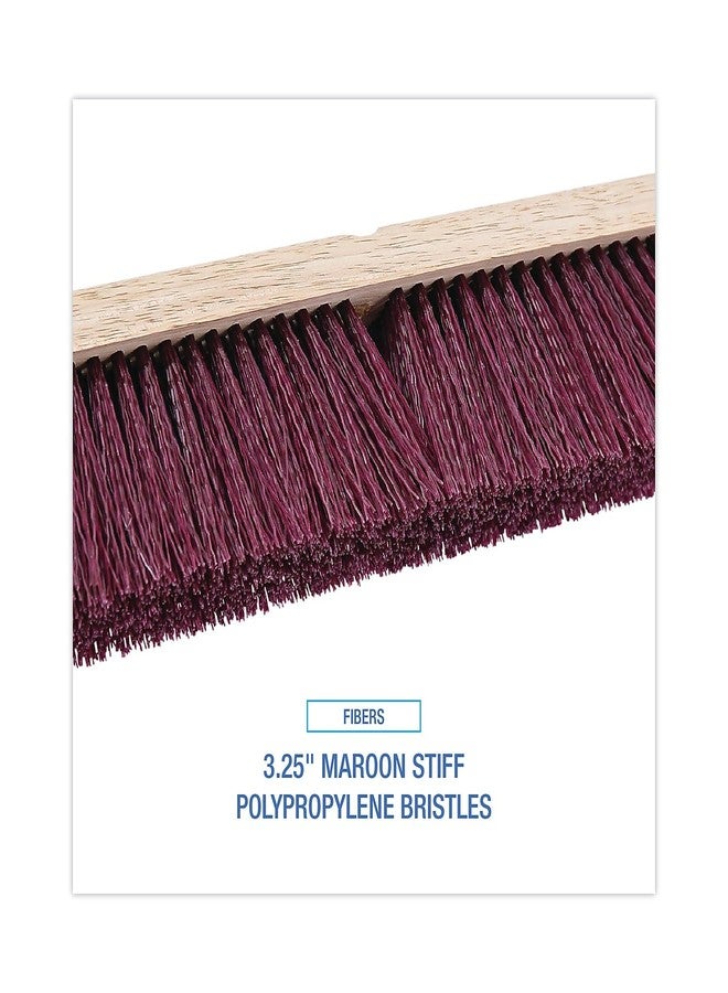 Boardwalk 20324 Floor Brush Head, 3 1/4" Maroon Stiff Polypropylene, 24" - Image 5