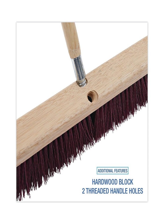 Boardwalk 20324 Floor Brush Head, 3 1/4" Maroon Stiff Polypropylene, 24" - Image 3