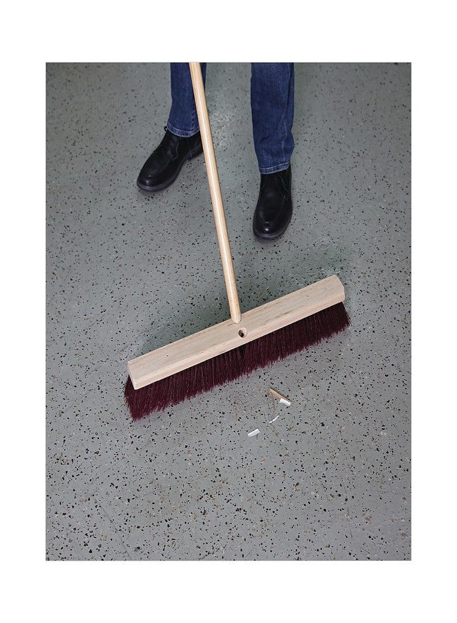 Boardwalk 20324 Floor Brush Head, 3 1/4" Maroon Stiff Polypropylene, 24" - Image 4