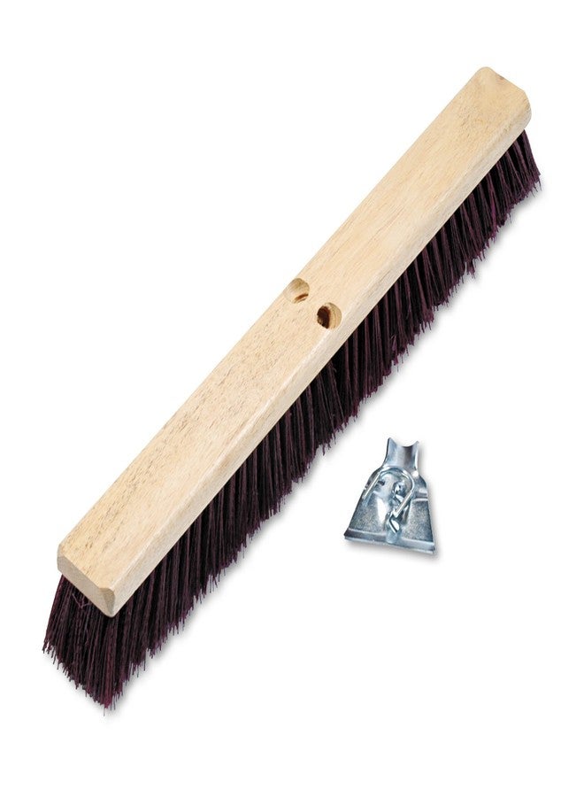 Boardwalk 20324 Floor Brush Head, 3 1/4" Maroon Stiff Polypropylene, 24" - Image 1