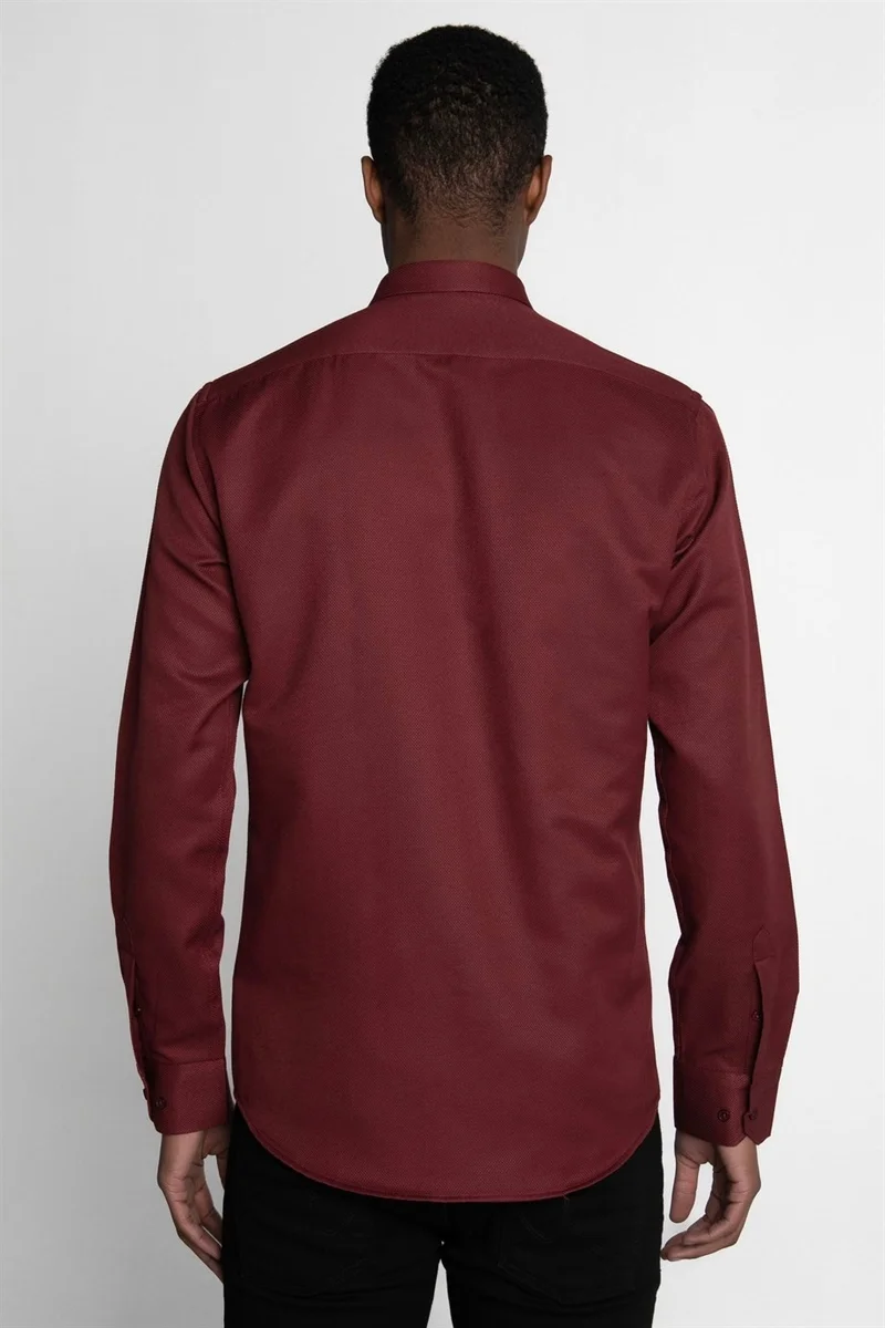 Tudors Modern Slim Fit Slim Fit Cotton Easy-Iron Dobby Men's Shirt