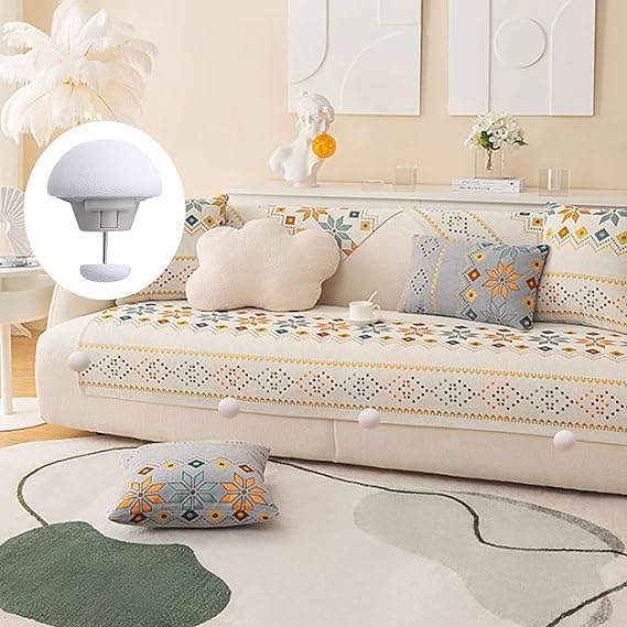 Nathgra - Duvet Clips Mushroom Cover Pins Cotton Quilt Fixer Duvet Fasteners Grippers Anti-Movement Bed Quilt Clamps Sheet Quilt Holder Clips for Socks Curtains Quilt Cove (Pack of 4, Blue) - Image 2
