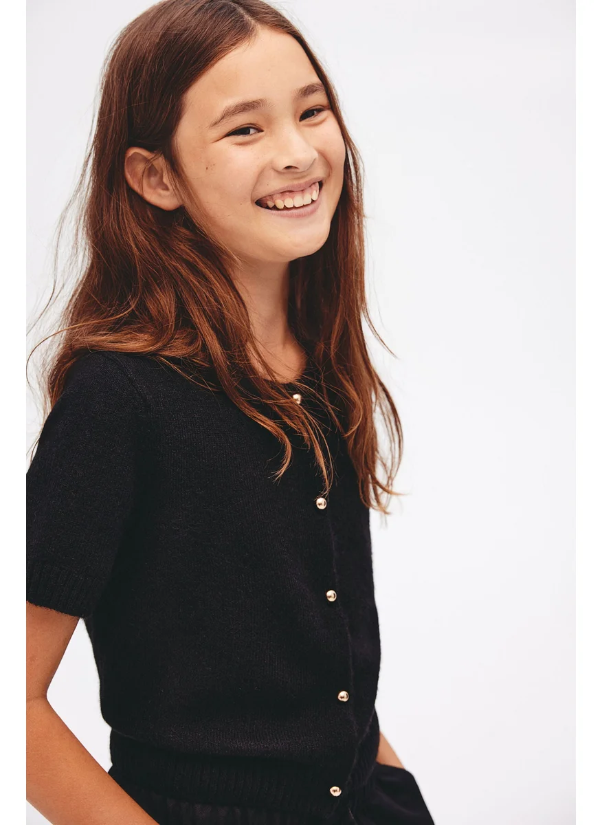 اتش اند ام Short-Sleeved Fine-Knit Cardigan