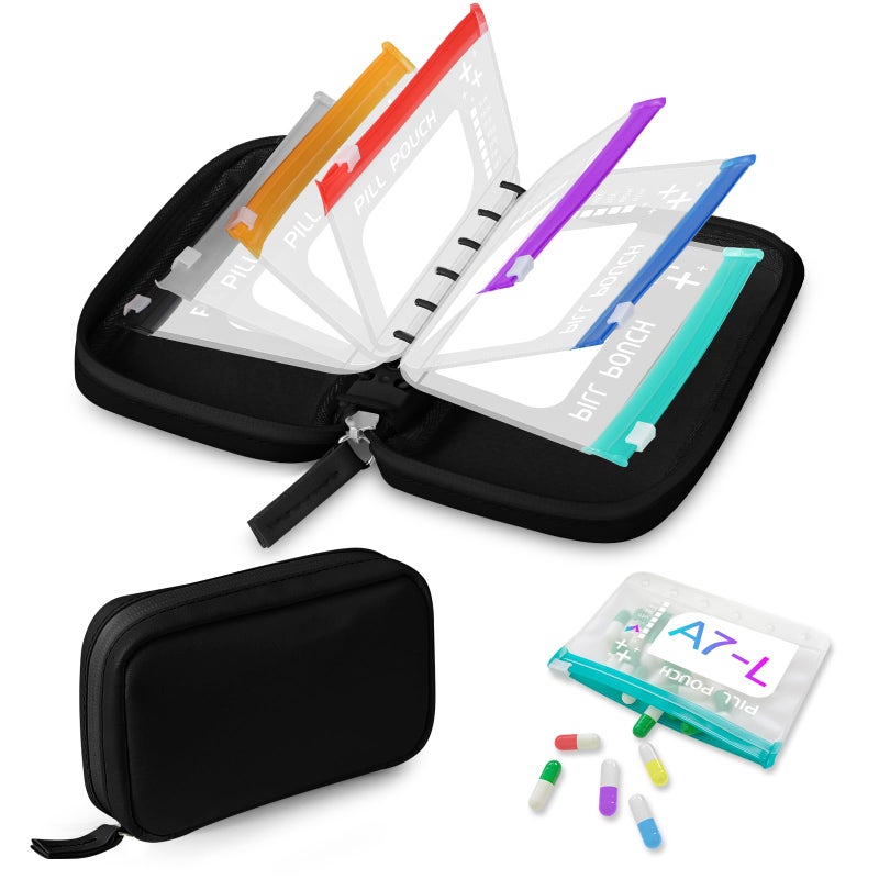 Large Pill Organizer 7.8 By 4 Inches Waterproof Protection - BPA-Free Safe Material Portable Pill Case For Travel Outdoor Activities Daily Commutes Home Work - Image 1