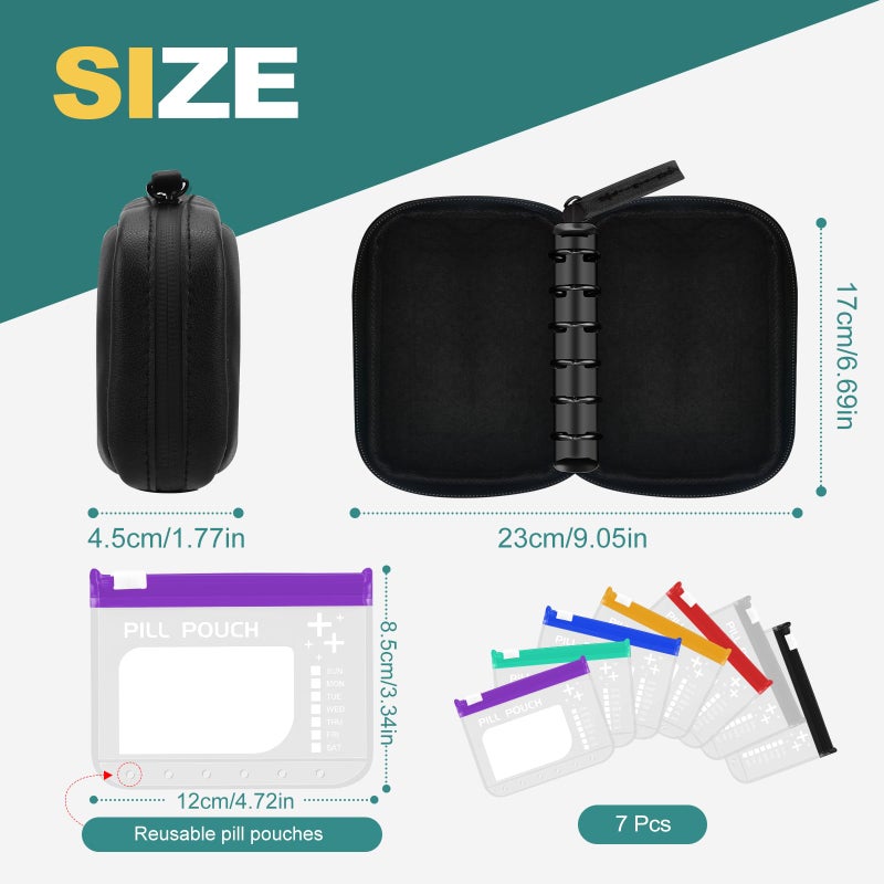 Large Pill Organizer 7.8 By 4 Inches Waterproof Protection - BPA-Free Safe Material Portable Pill Case For Travel Outdoor Activities Daily Commutes Home Work - Image 3