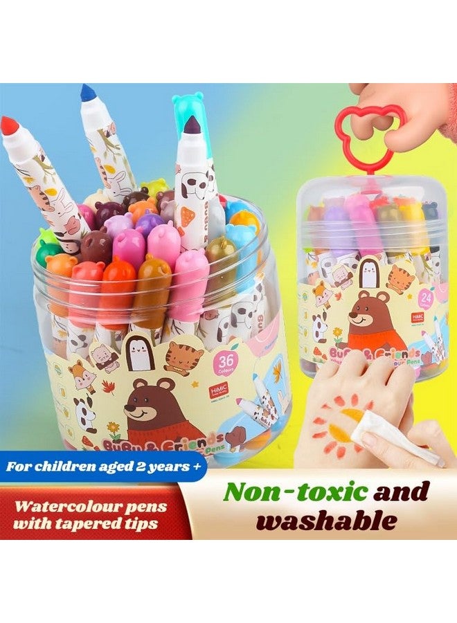 بلس بوينت مجموعة أقلام تحديد PLUSPOINT للأطفال، ٣٦ قلمًا قابلة للغسل، وأقلام تحديد للأطفال للتلوين والرسم والفن | أدوات رسم تخطيطي للأطفال | أدوات فنية جذابة | أقلام تلوين متعددة الألوان - Image 3