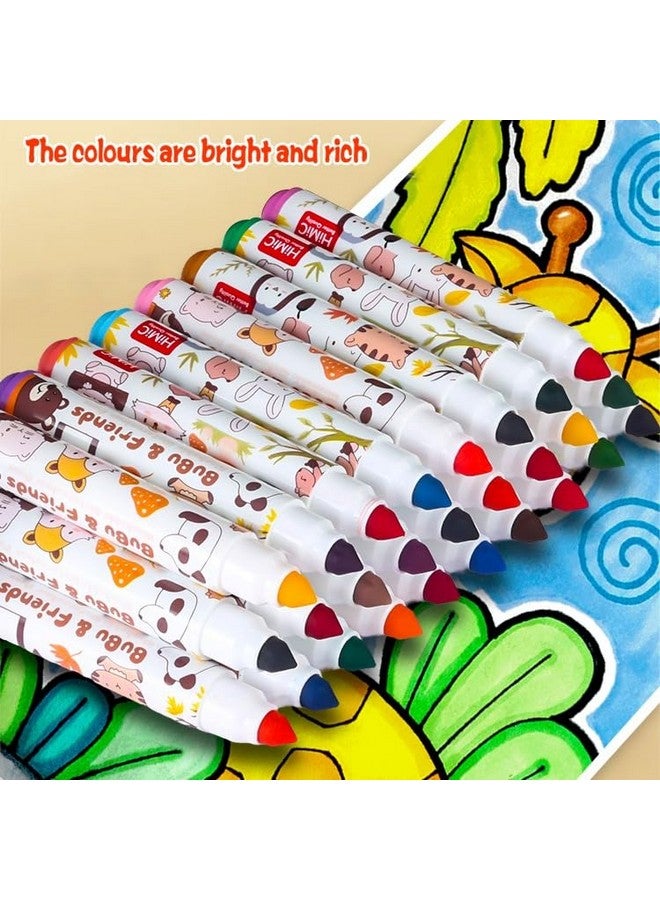 بلس بوينت مجموعة أقلام تحديد PLUSPOINT للأطفال، ٣٦ قلمًا قابلة للغسل، وأقلام تحديد للأطفال للتلوين والرسم والفن | أدوات رسم تخطيطي للأطفال | أدوات فنية جذابة | أقلام تلوين متعددة الألوان - Image 2