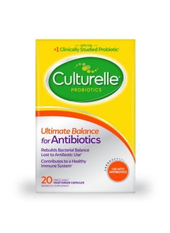 Culturelle Probiotics Ultimate Balance Probiotic For Use With Antibiotics 20 Count Probiotic Capsules Help Restore Good Bacteria Lost During Antibiotic Use & Contribute To A Healthy Immune System  - Image 1