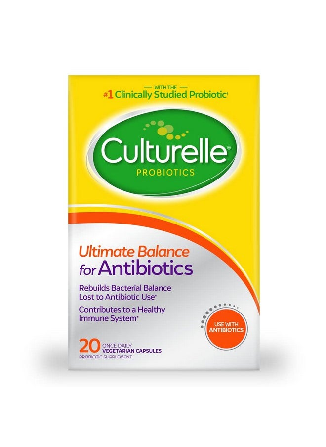 Culturelle - Probiotics Ultimate Balance Probiotic For Use With Antibiotics 20 Count Probiotic Capsules Help Restore Good Bacteria Lost During Antibiotic Use & Contribute To A Healthy Immune System - Image 1