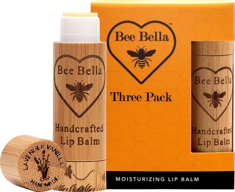 Bee Bella Lip Balm, Lavender Vanilla, 3 Pack - Moisturizing Lip Care, 100% Natural, Original Organic Beeswax with Vitamin E, Handmade in USA, Gift - Image 3