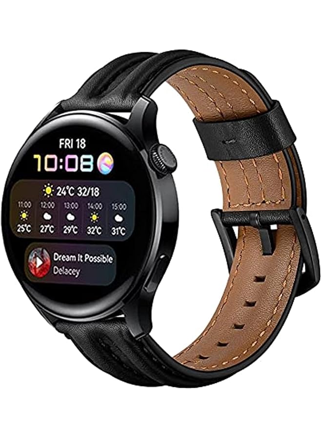 Dado Leather Band Compatible With Huawei Watch Ultimate Gt4 Gt3 3 Pro Gt2 2 Pro Watch Buds 4 3 46Mm And 48Mm Gt3 Gt Runner Gt2 Watch 3 Watch 3 Pro Quick Release Replacement Band - Image 1