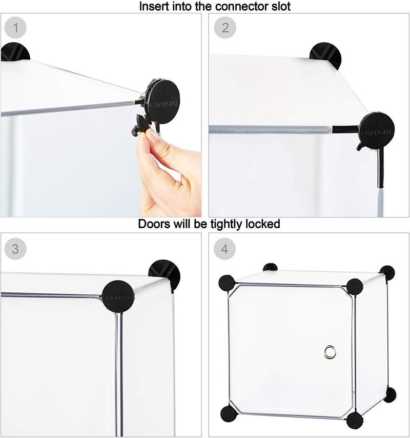 LUHI Plastic Wardrobe for Kids Clothes – Durable, Easy to Use Anti-Skid & Non-Slip Effective Professional Collapsible Wardrobe, Plastic Cupboard for Kids, Foldable Almirah (Green-HI, 8-Door) - Image 4