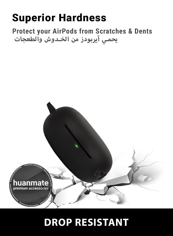 huanmate QCY T13 ANC2 Silicone Case Cover - Black - Made with Soft Silicone, Lightweight & Durable - Stylish Design, Accurate Cut-outs, Easy Installation & Removal - Image 4