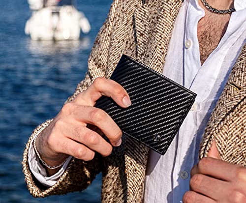 TRUSADOR Treviso Mens Wallets Bifold Leather with Coin Pocket Rfid Blocking (Carbon) - Image 4
