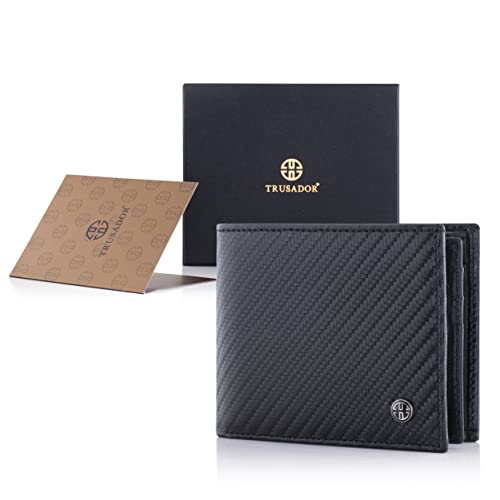 TRUSADOR Treviso Mens Wallets Bifold Leather with Coin Pocket Rfid Blocking (Carbon) - Image 3