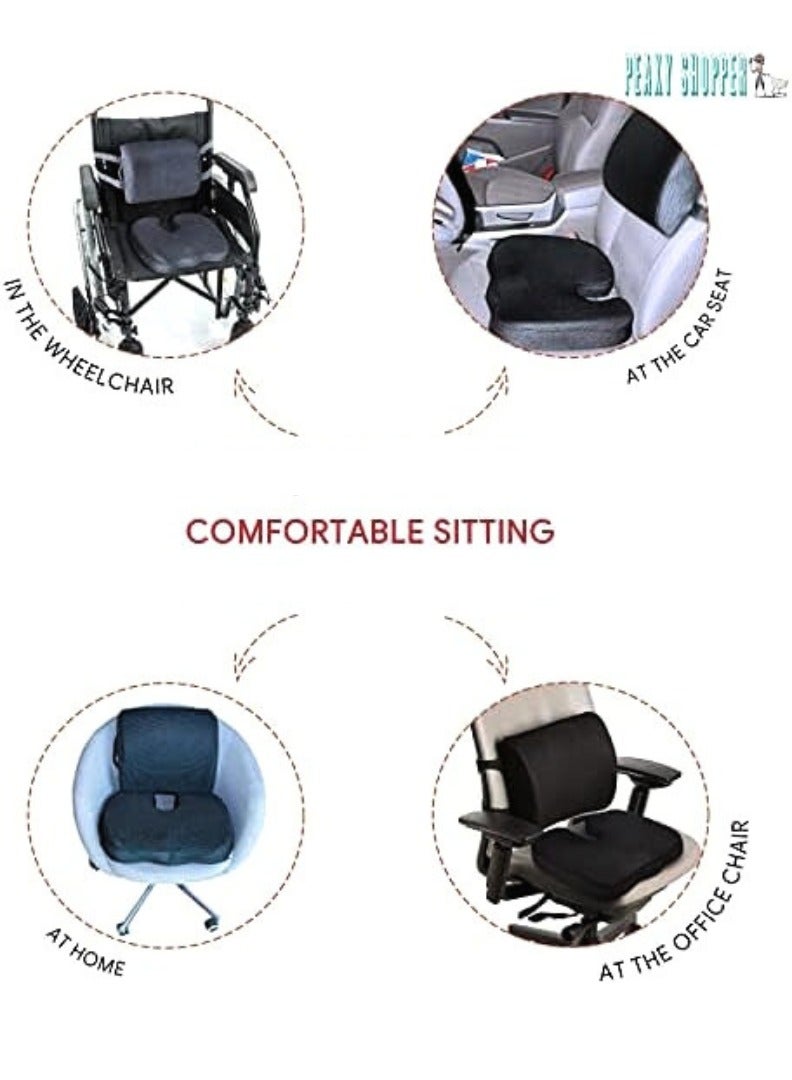 Generic orthopedic memory foam seat cushion for office chair, sciatica pain relief with lumbar support for office chair cushion for back, tailbone pain relief with car seat cushion - Image 5