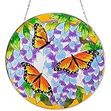 Bits and Pieces Bits and Pieces Home and Garden DÃƒÂ©cor-Artistic Butterfly Suncatcher - Hand Painted Monarch Butterfly Makes a  - Image 1