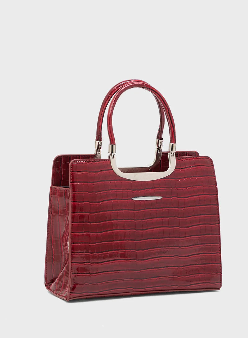 ELLA Croc Effect Satchel