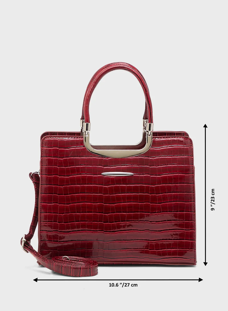 ELLA Croc Effect Satchel