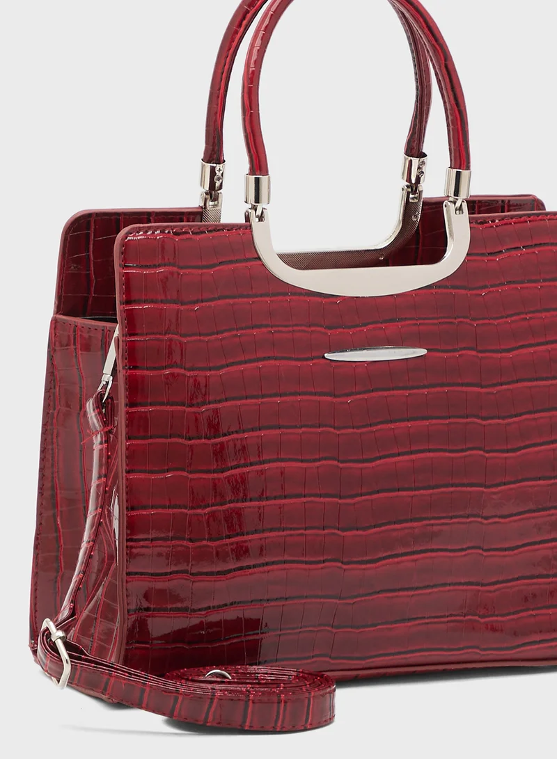 ELLA Croc Effect Satchel