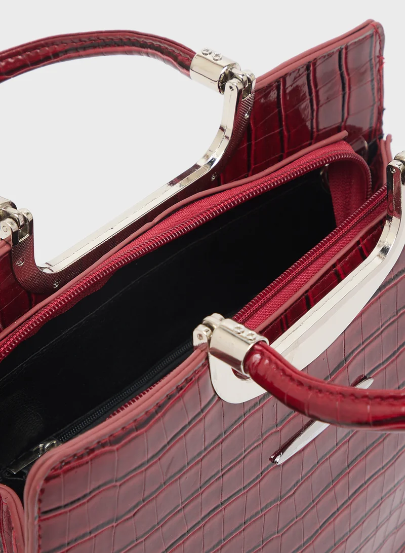 ELLA Croc Effect Satchel