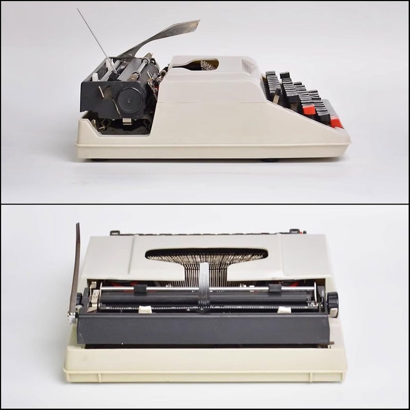 Old Traditional Portable Manual Typewriter, Word Processor Typewriter, Vintage Charm Literary Collectible, In Working Order, For Writing Novels, Letters, Unique Gift(White) - Image 3