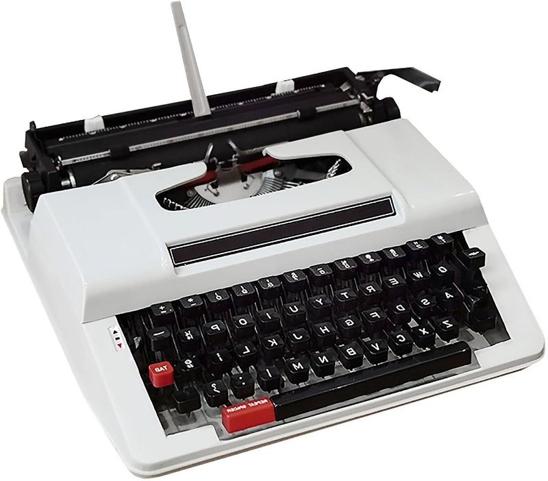 Old Traditional Portable Manual Typewriter, Word Processor Typewriter, Vintage Charm Literary Collectible, In Working Order, For Writing Novels, Letters, Unique Gift(White) - Image 1