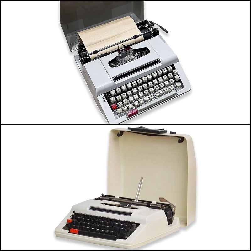 Old Traditional Portable Manual Typewriter, Word Processor Typewriter, Vintage Charm Literary Collectible, In Working Order, For Writing Novels, Letters, Unique Gift(White) - Image 4