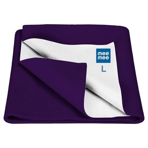 Mee Mee Reusable Water Proof Cotton Bed Protector Sheet/Extra Absorbent Mat/Dry Sheets/Urine Sheet/Dry Mat(Large, Dark Purple)(100CmX140Cm) - Image 1