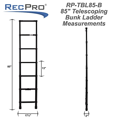 RecPro RV Telescoping Bunk Bed Ladder | includes Mounting Brackets | Lightweight Aluminum Collapsible Construction (85") - Image 3