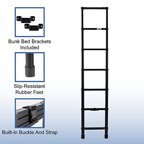 RecPro RV Telescoping Bunk Bed Ladder | includes Mounting Brackets | Lightweight Aluminum Collapsible Construction (85") - Image 4
