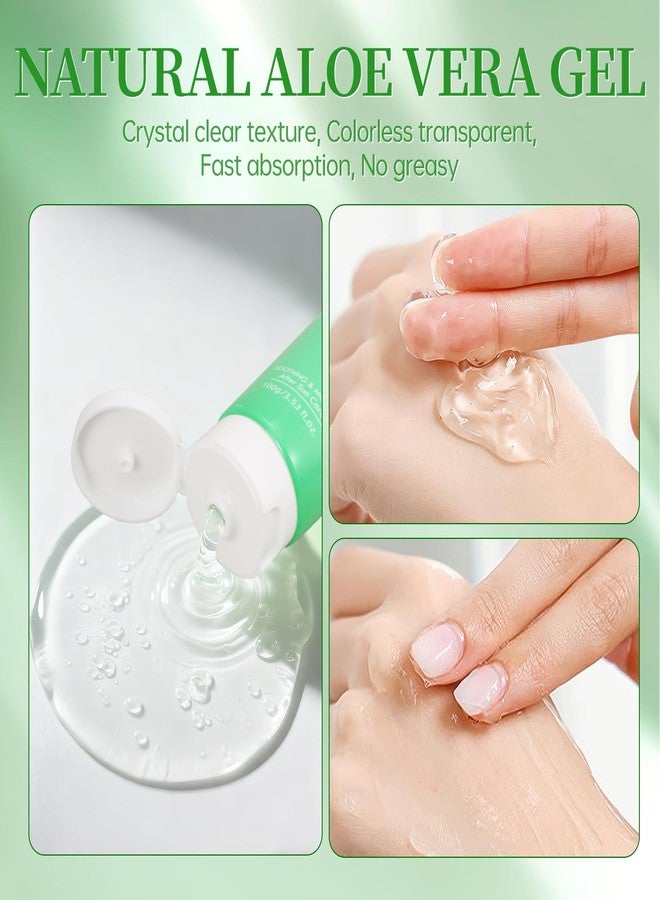 ASYBO 100x2 ML Aloe Vera Gel – 99% Organic Pure Aloe Vera Hydrating Face & Body Moisturizer, Natural Aloe Cream for Dry Skin, Sunburn, Acne, Soothing & Moisturizing for Face Body Hair - Image 3