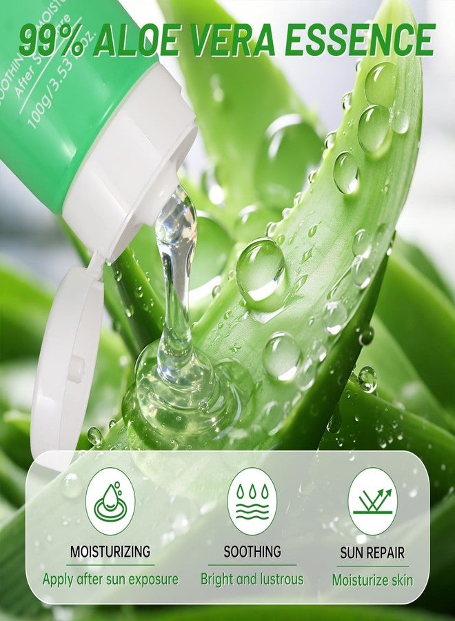 ASYBO 100x2 ML Aloe Vera Gel – 99% Organic Pure Aloe Vera Hydrating Face & Body Moisturizer, Natural Aloe Cream for Dry Skin, Sunburn, Acne, Soothing & Moisturizing for Face Body Hair - Image 2