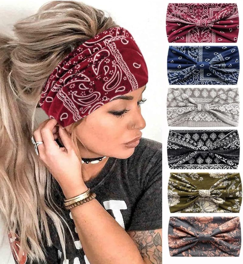 Sports Headband: 6 Colors Non Slip Elastic Sweatband - Comfortable Workout Hairband for Women Fitness Yoga Running - Image 1