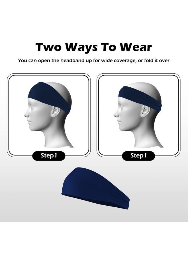VANRUID Headbands for Women, 12PCS Wide Stretchy Sports Hair Bands, Elastic Soft Fashion Head Bands, Non-Slip Running Sweatbands for Fashion, Washing Face, Workouts, Yoga, Daily Use - Image 5