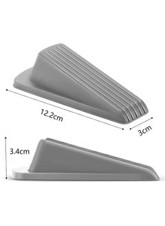 sokany 4 Packs Door Stoppers, Large Rubber Door Stoppers Wedge with Multi Surface Design, Door Stoppers for Bottom, Prevent the Lock-Outs, Floor Sturdy Stackable Door Stop (Grey)  - Image 2