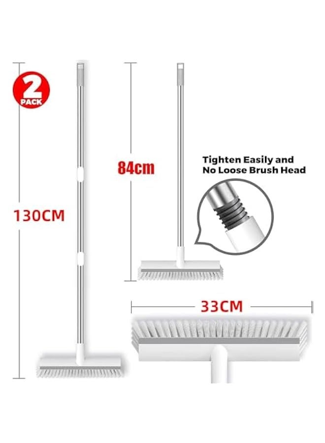 تراسل فرشاة تنظيف الارضيات من هوكور، عبوة من 2 فرشاة تنظيف بمقبض طويل، فرشاة بشعيرات صلبة للسطح والحمام وحوض الاستحمام والبلاط والجص والمطبخ وحمام السباحة والفناء والجراج - Image 2