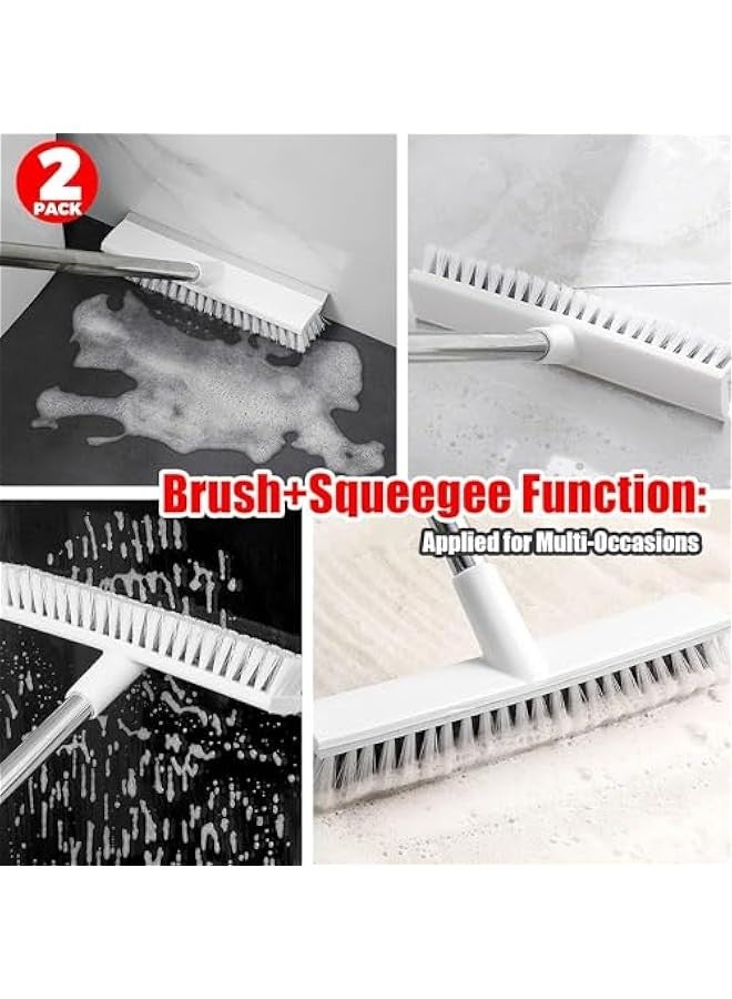 تراسل فرشاة تنظيف الارضيات من هوكور، عبوة من 2 فرشاة تنظيف بمقبض طويل، فرشاة بشعيرات صلبة للسطح والحمام وحوض الاستحمام والبلاط والجص والمطبخ وحمام السباحة والفناء والجراج - Image 3