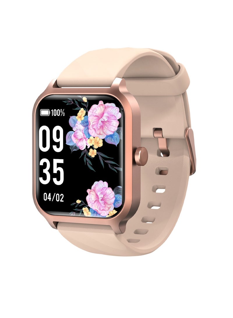 LW82 Smart Watch, Bluetooth Talk Heart Rate Pressure Monitoring Android Watch, IP68 Waterproof Durable Smart Sports Watch For Men And Women, (1pc, Beige) - Image 1