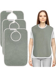 Utopia Towels Utopia Towels 3 Pack Premium Unisex Adult Bibs for Elderly Women Men, Waterproof Bib for Eating, Adjustable and Washable (Grey)  - Image 1