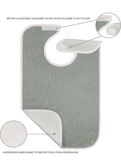 Utopia Towels Utopia Towels 3 Pack Premium Unisex Adult Bibs for Elderly Women Men, Waterproof Bib for Eating, Adjustable and Washable (Grey)  - Image 3