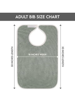 Utopia Towels Utopia Towels 3 Pack Premium Unisex Adult Bibs for Elderly Women Men, Waterproof Bib for Eating, Adjustable and Washable (Grey)  - Image 2