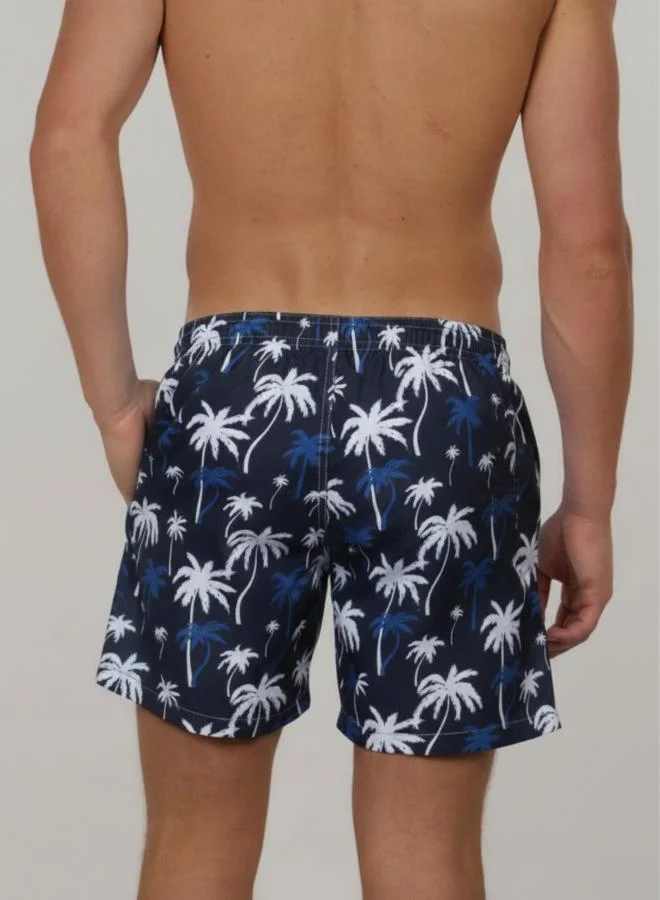 Just Nature Swim Shorts Palms in Blue