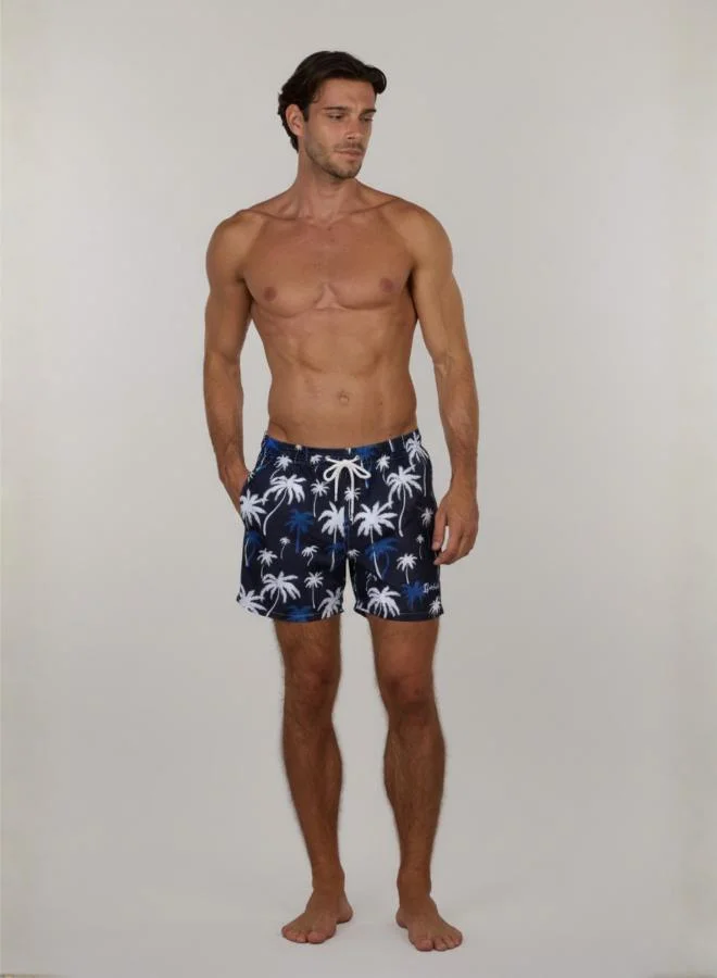 Just Nature Palms in Blue Swim Shorts