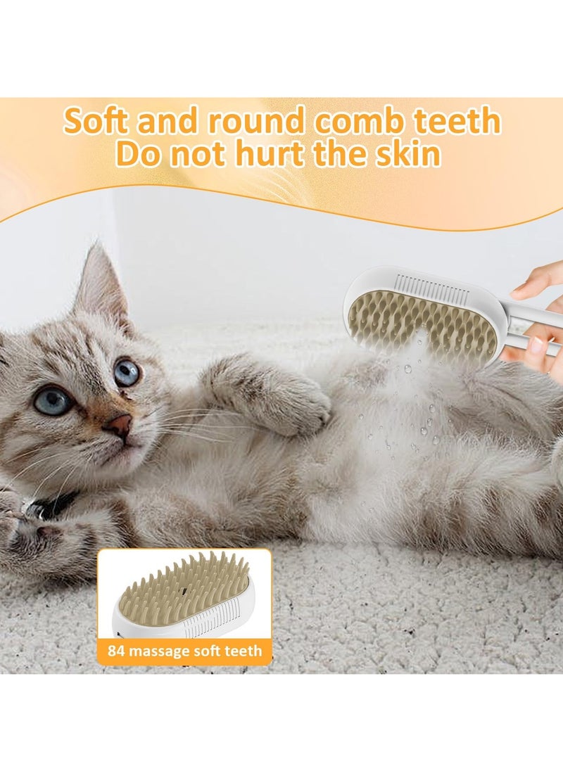 Necomi - Necomi Cat Brush,Steam Cat Brush,Self Cleaning Cat Steam Brush for Massage,Removes Static Flying Hair,Cat Hair Brush for Removing Tangled and Loosse,Hair Pet Hair Removal Comb for Cat and Dog(White) - Image 1