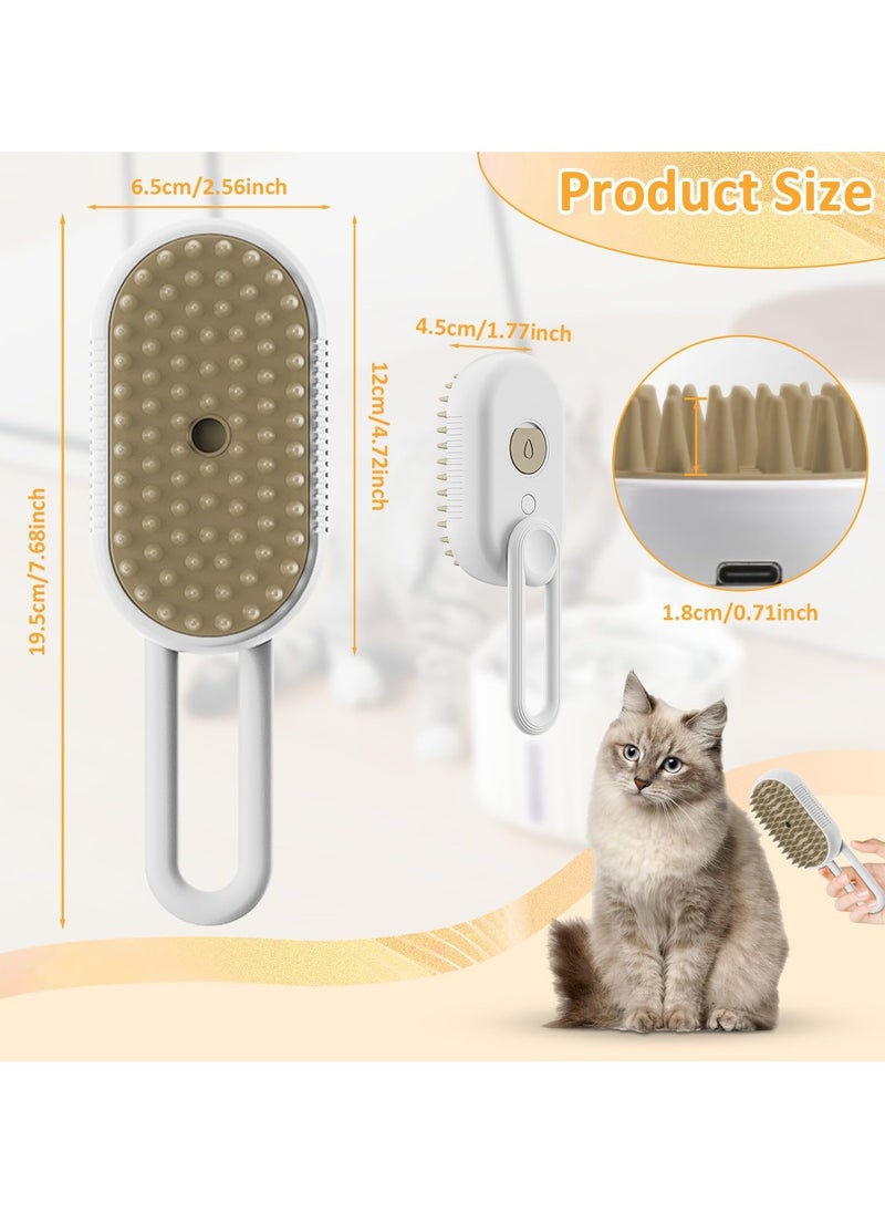 Necomi - Necomi Cat Brush,Steam Cat Brush,Self Cleaning Cat Steam Brush for Massage,Removes Static Flying Hair,Cat Hair Brush for Removing Tangled and Loosse,Hair Pet Hair Removal Comb for Cat and Dog(White) - Image 1