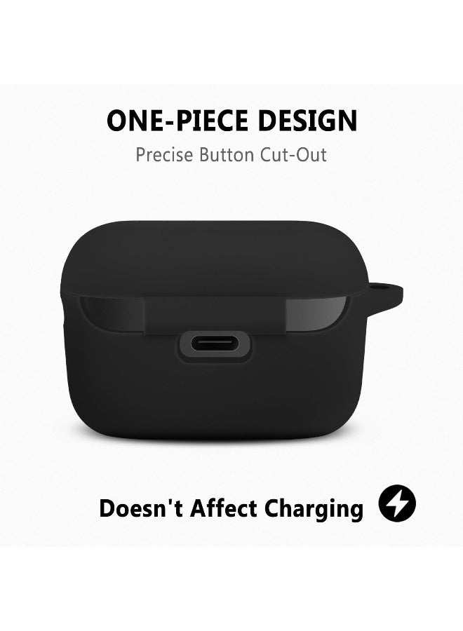 Silicone Case for Anker Soundcore A25i, Anker Soundcore A20i, Protective Cover with Carabiner (Black) - Image 2