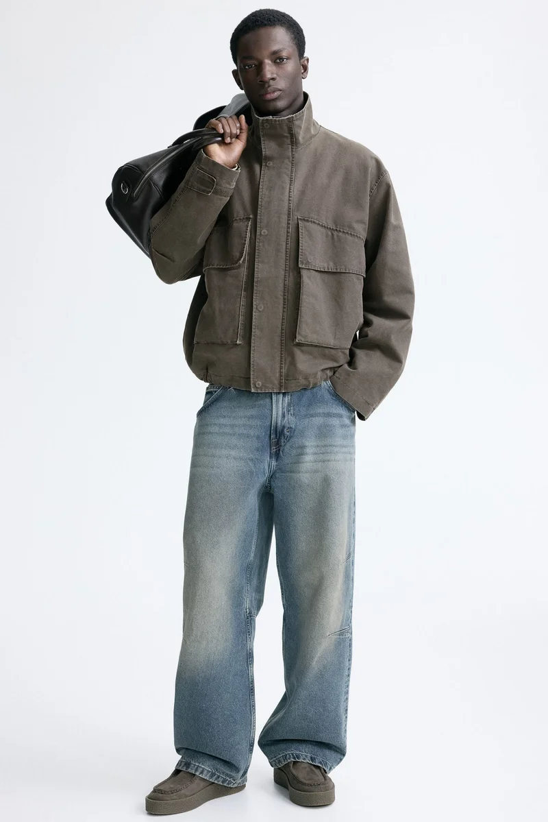 اتش اند ام جاكيت بياقة قائمة