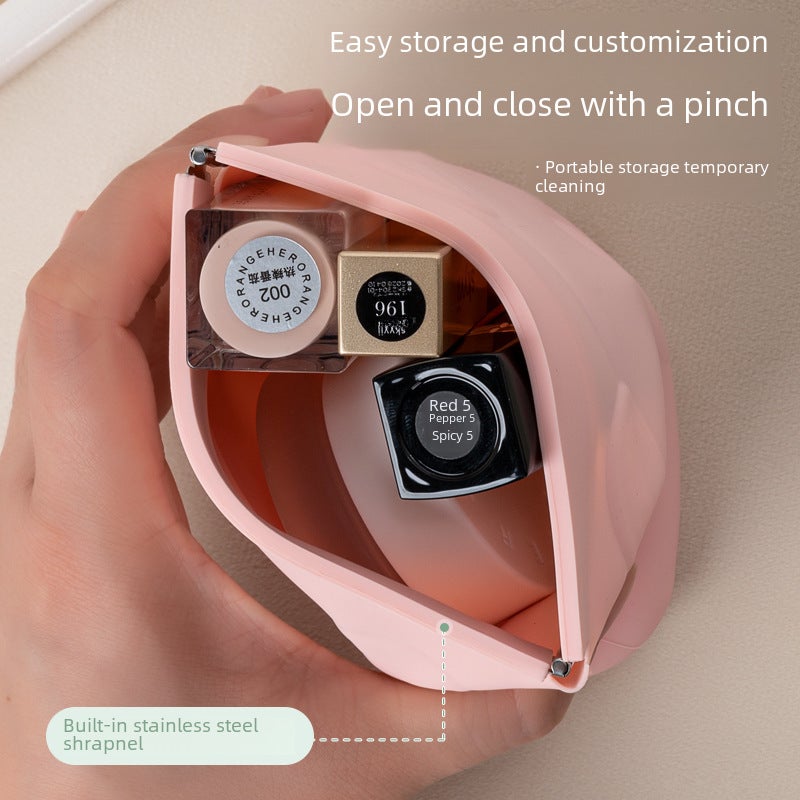 Silicone storage bag coin purse cosmetic bag mini drawstring earphone digital bag multi-purpose braces lipstick shrapnel bag(XX-Green, 115*110*26mm) - Image 4